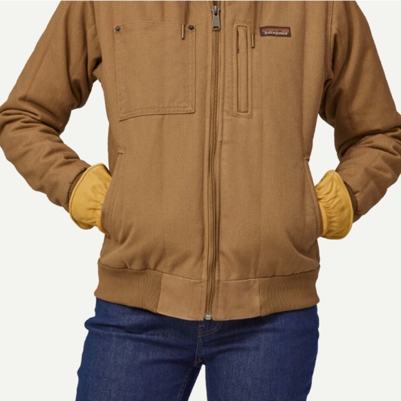 Patagonia Women's All Seasons Bomber Hoody Work Jacket Small S Coriander Brown - Picture 8 of 10